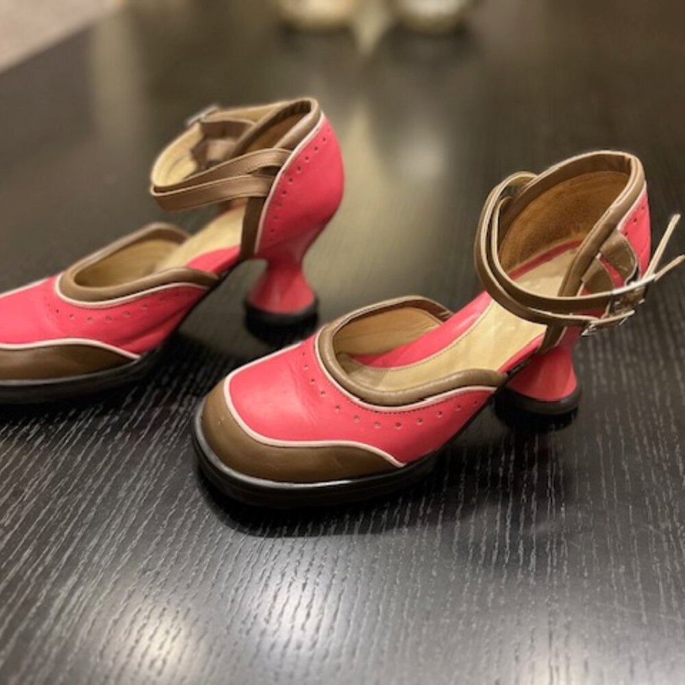 John Fluevog Watermelon + Chocolate Mini: Qtee MaryJane, size 8.5